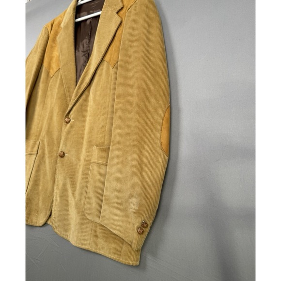 Vintage Brad Whitney Corduroy Sport Coat Mens 44 Suede Leather Western Jacket - Picture 10 of 11